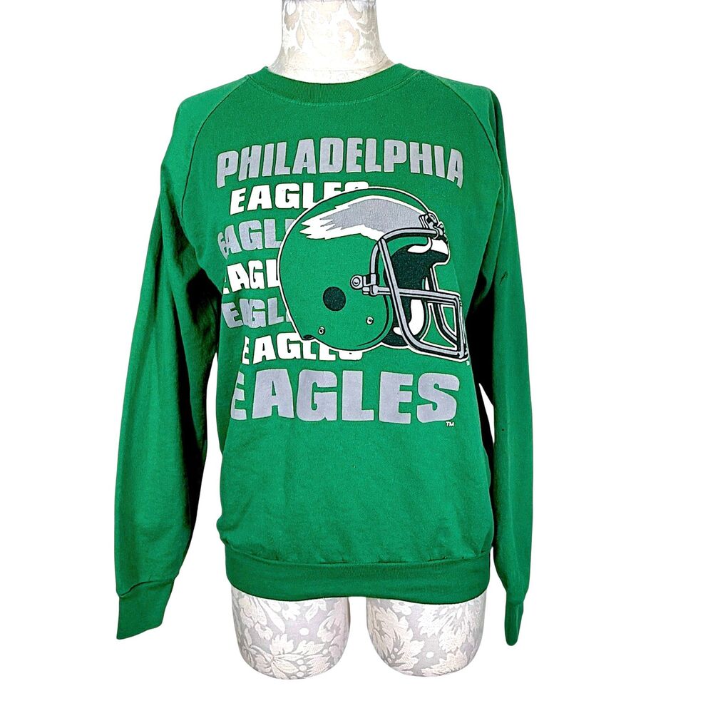 Vintage Garan NFL Eagles Sweatshirt Kelly Green 80s - Picture 7 of 13